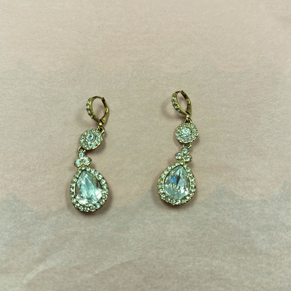 Givenchy Pave & Clear Stone Drop Earrings - Picture 5 of 5